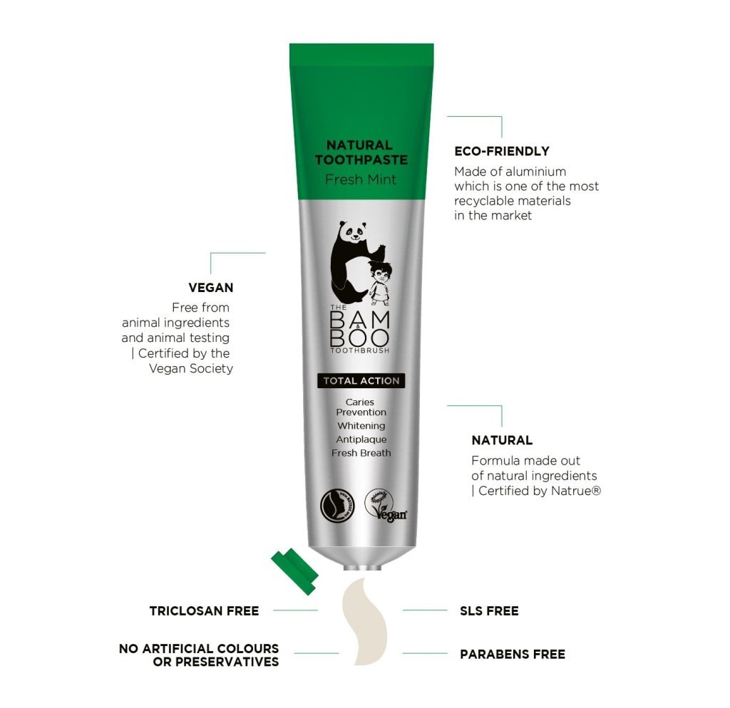 The Bam&amp;Boo Natural Toothpaste - Bamboo Toothbrush Bam&amp;Boo - Eco-friendly, vegan, sustainable oral care and personal care
